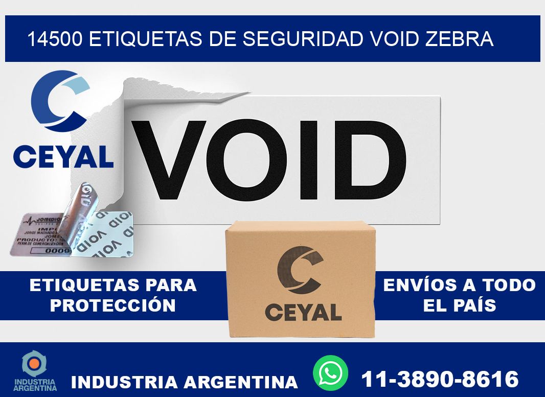14500 etiquetas de seguridad void zebra