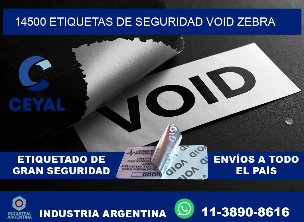 14500 etiquetas de seguridad void zebra