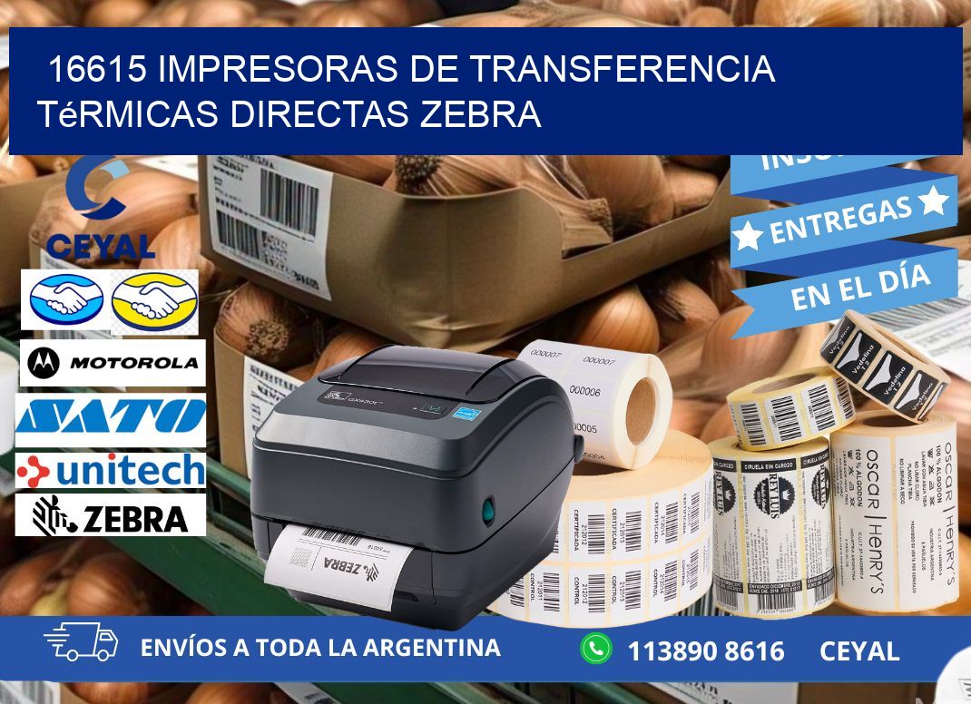 16615 impresoras de Transferencia térmicas directas zebra