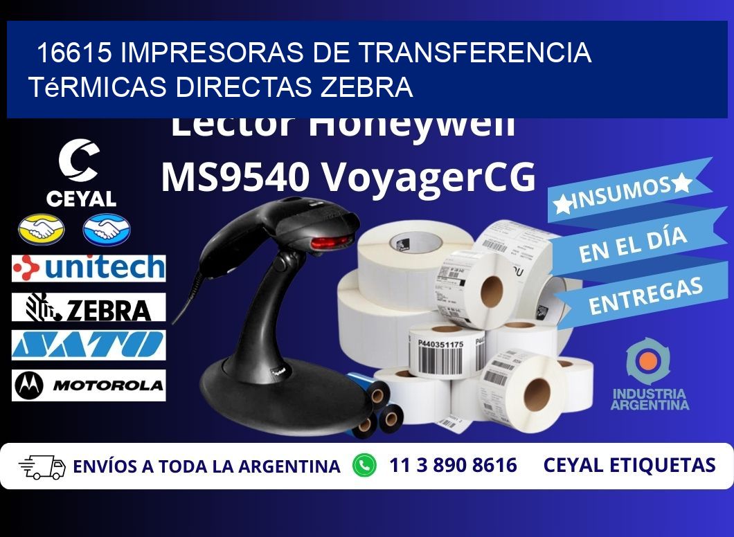16615 impresoras de Transferencia térmicas directas zebra