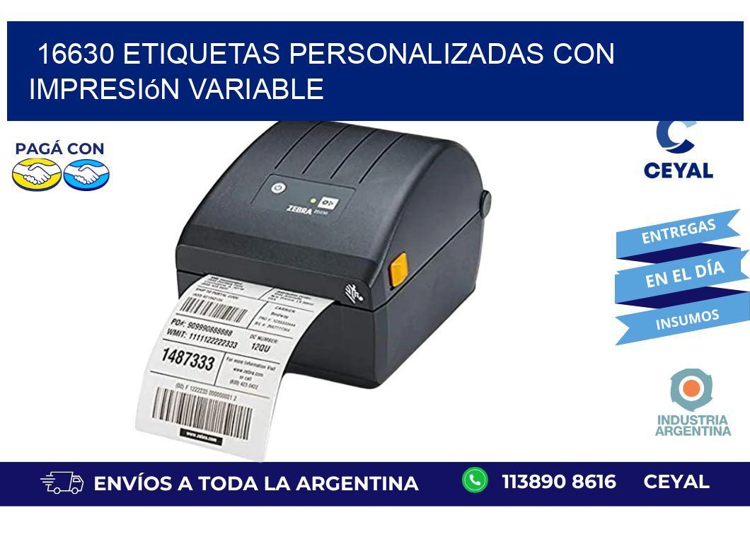 16630 etiquetas personalizadas con impresión variable