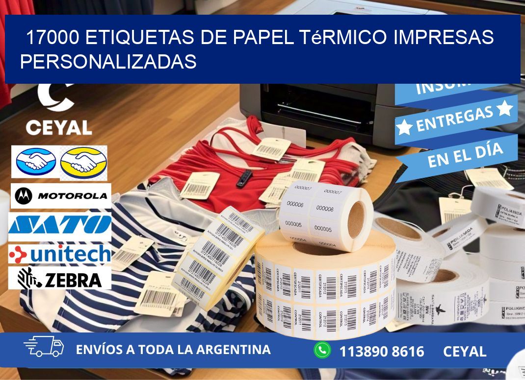 17000 Etiquetas de papel térmico impresas personalizadas