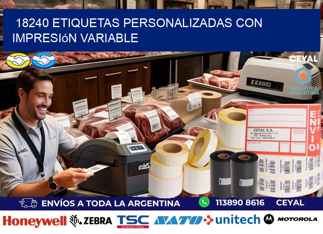 18240 etiquetas personalizadas con impresión variable