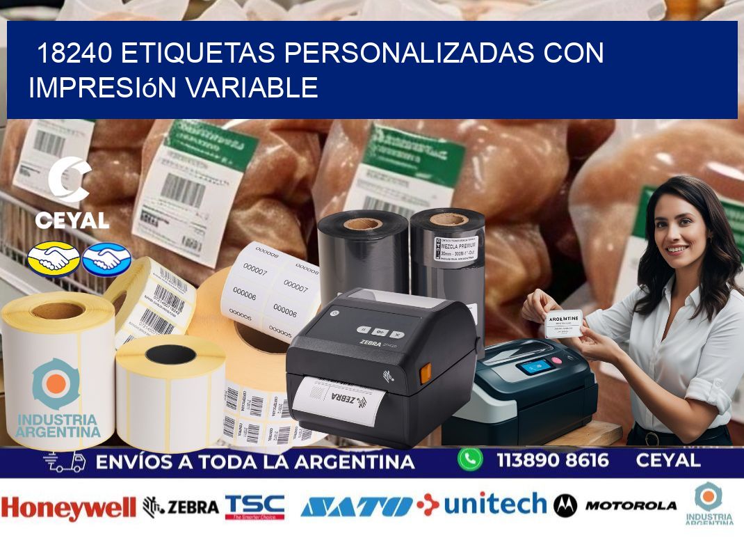 18240 etiquetas personalizadas con impresión variable