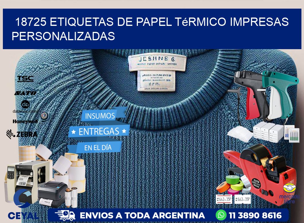 18725 Etiquetas de papel térmico impresas personalizadas