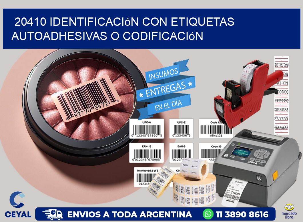20410 identificación con etiquetas autoadhesivas o codificación