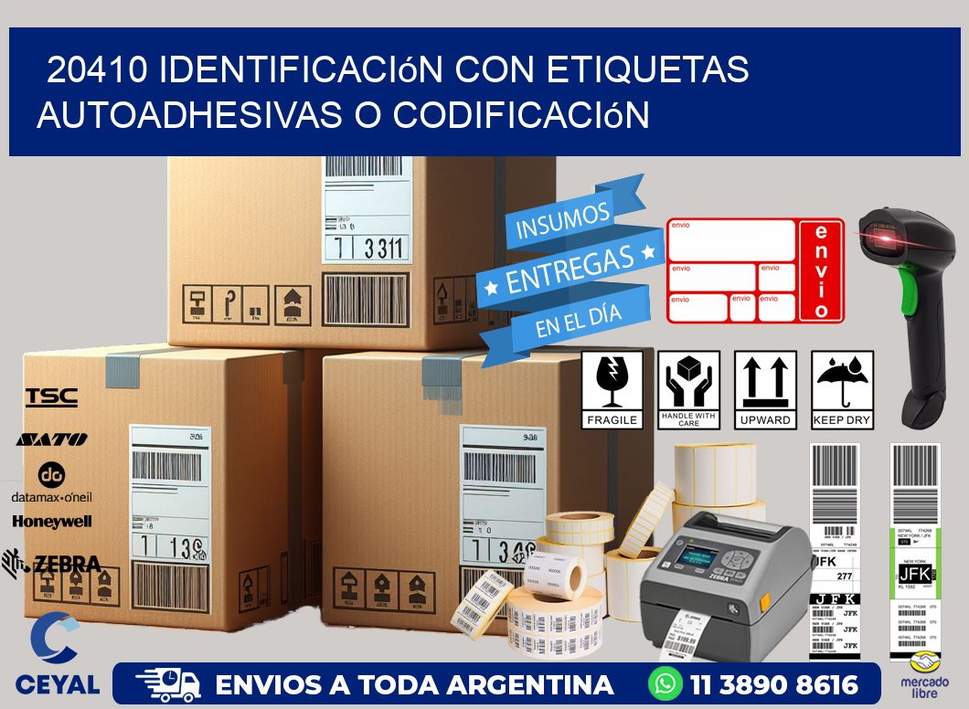 20410 identificación con etiquetas autoadhesivas o codificación