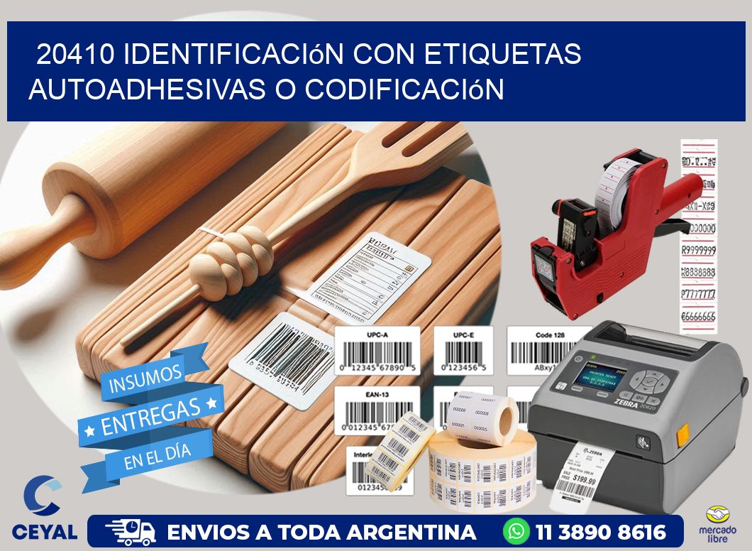 20410 identificación con etiquetas autoadhesivas o codificación