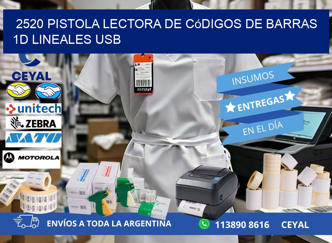 2520 Pistola Lectora De Códigos De Barras 1d Lineales Usb