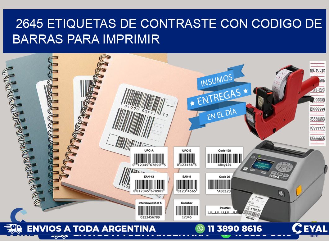 2645 etiquetas de contraste con codigo de barras para imprimir