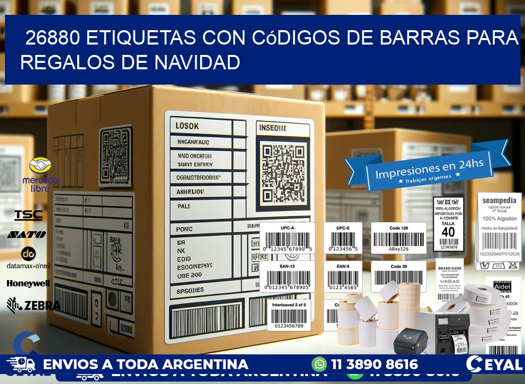 26880 etiquetas con códigos de barras para regalos de navidad