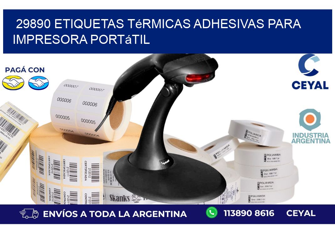 29890 etiquetas térmicas adhesivas para impresora portátil