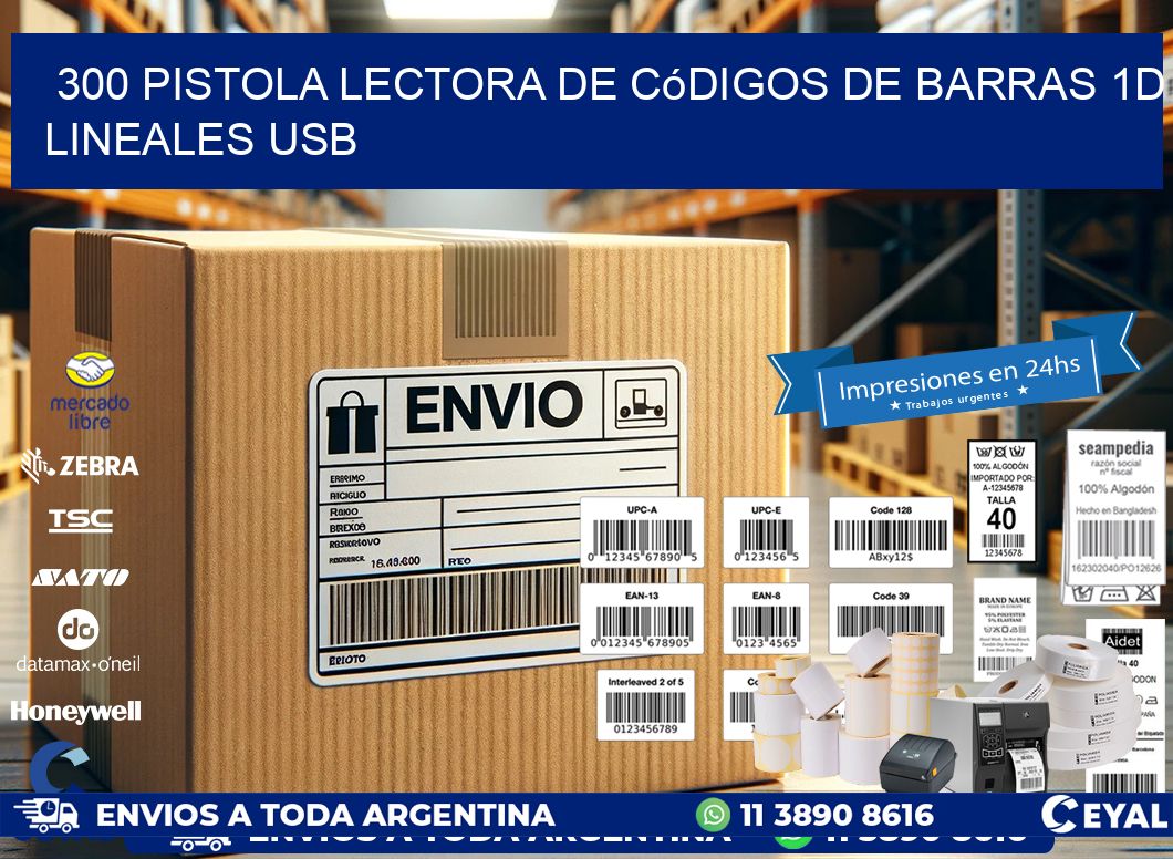 300 Pistola Lectora De Códigos De Barras 1d Lineales Usb