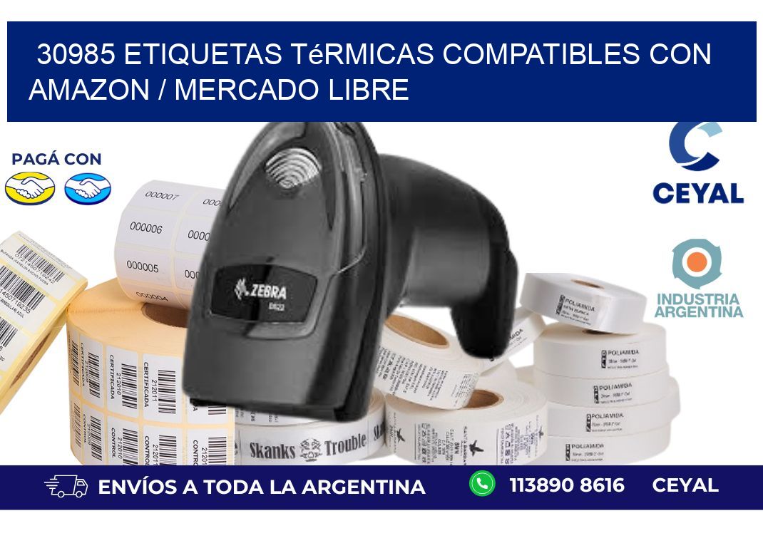 30985 etiquetas térmicas compatibles con Amazon / Mercado Libre