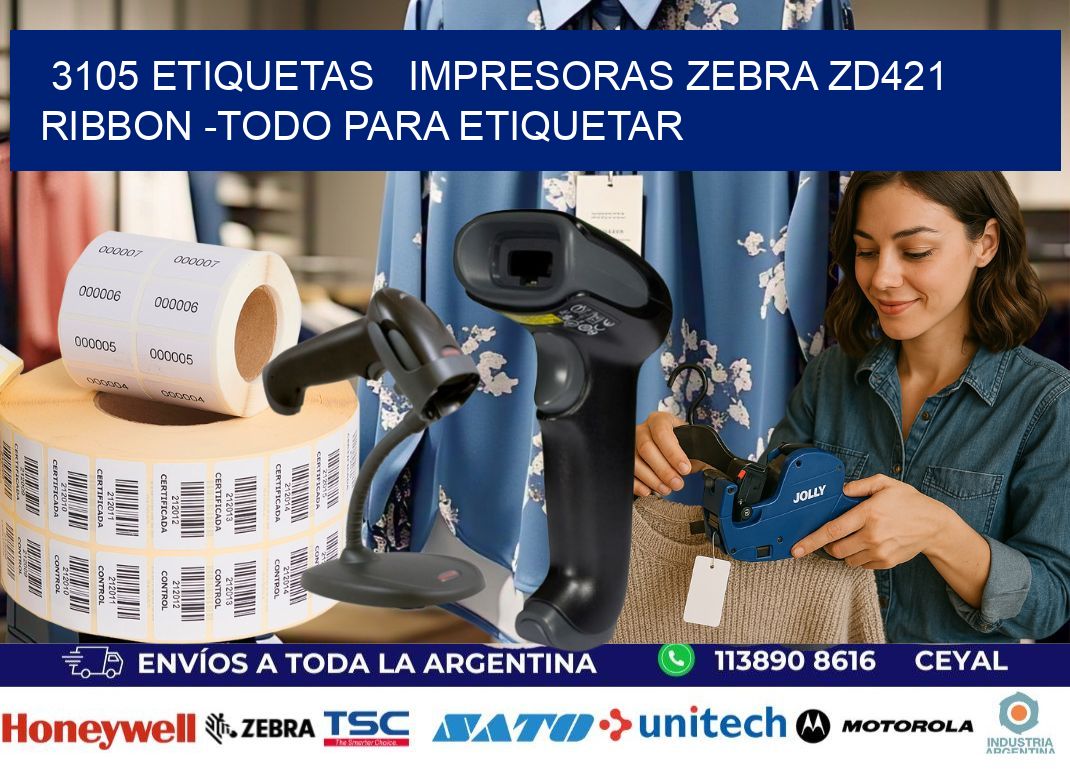 3105 etiquetas   impresoras zebra zd421 ribbon -Todo para Etiquetar
