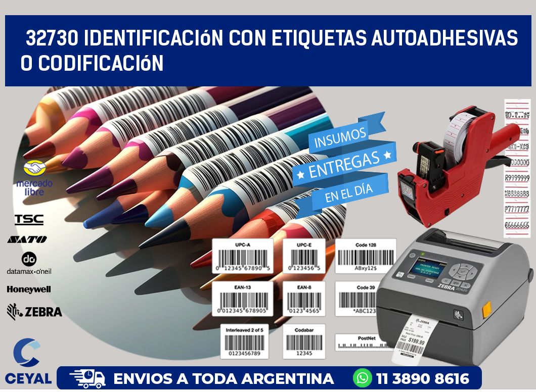 32730 identificación con etiquetas autoadhesivas o codificación