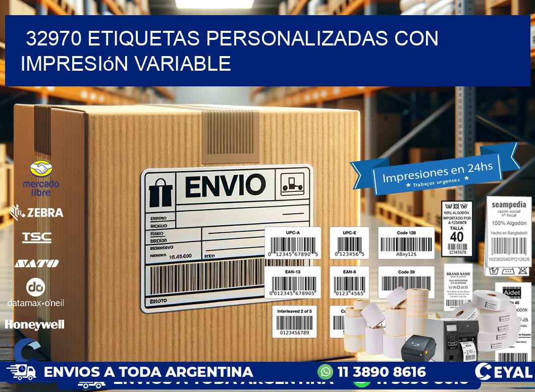 32970 etiquetas personalizadas con impresión variable
