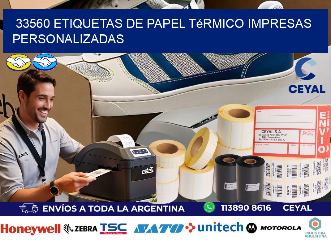 33560 Etiquetas de papel térmico impresas personalizadas
