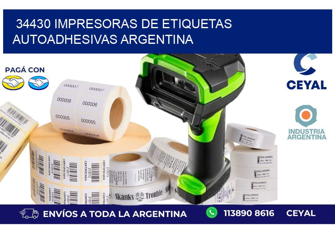 34430 Impresoras de etiquetas autoadhesivas argentina