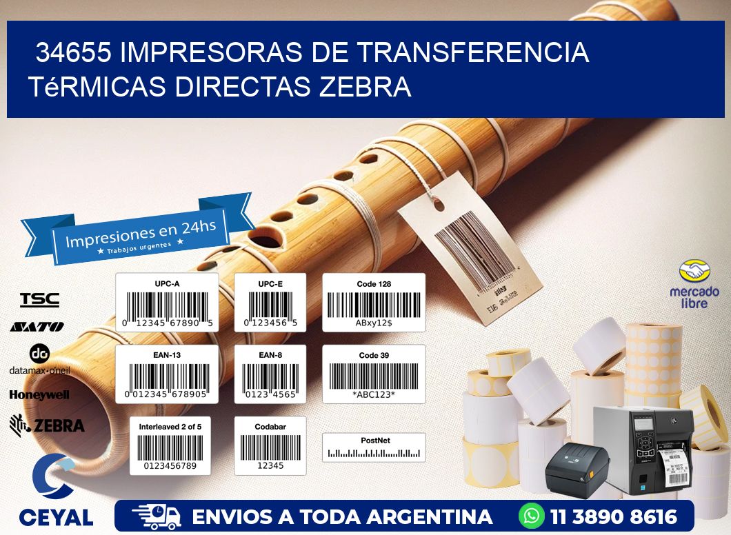 34655 impresoras de Transferencia térmicas directas zebra