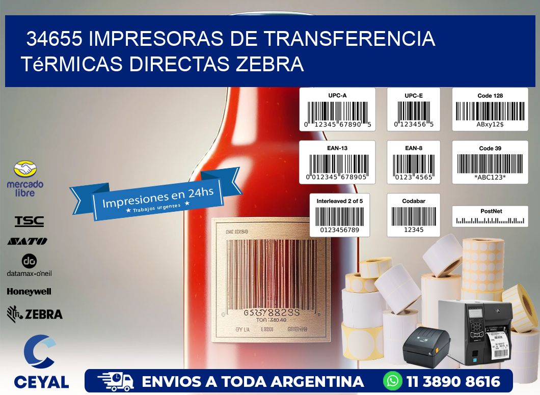 34655 impresoras de Transferencia térmicas directas zebra