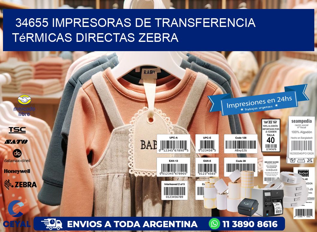 34655 impresoras de Transferencia térmicas directas zebra