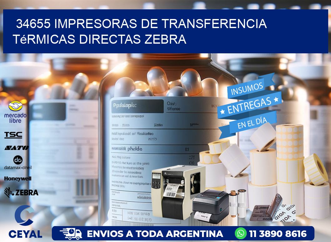 34655 impresoras de Transferencia  térmicas directas zebra