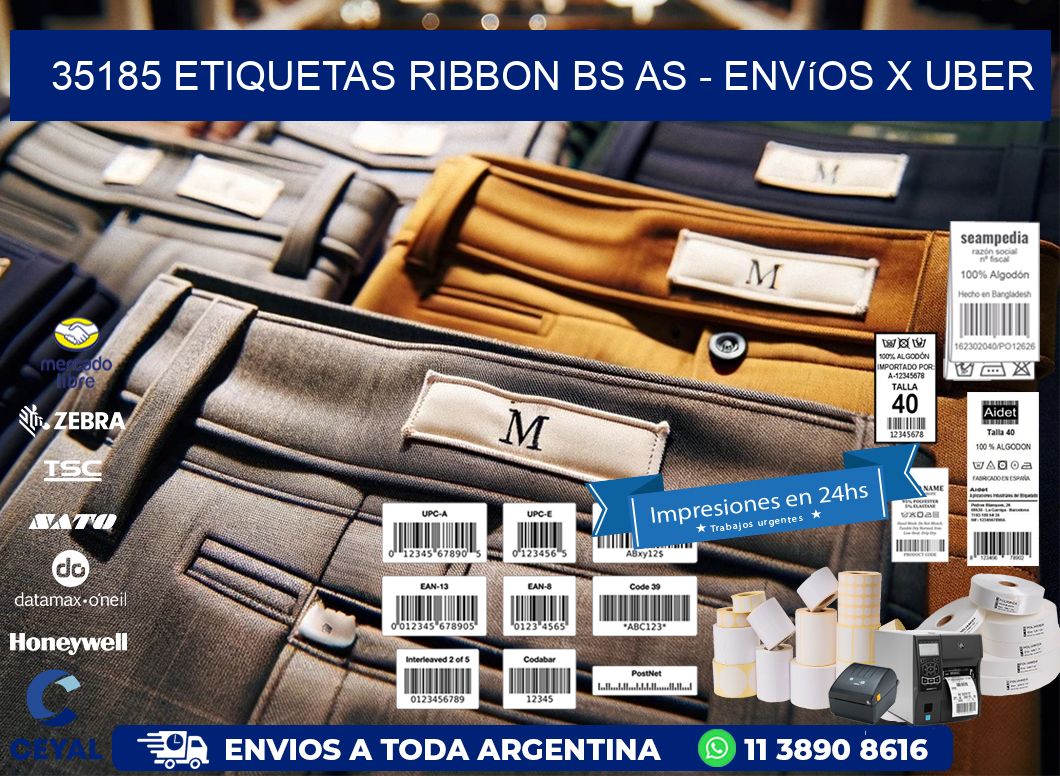 35185 etiquetas ribbon bs as - envíos x uber
