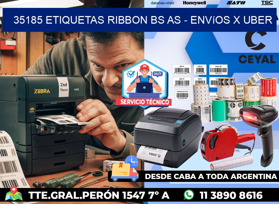 35185 etiquetas ribbon bs as - envíos x uber