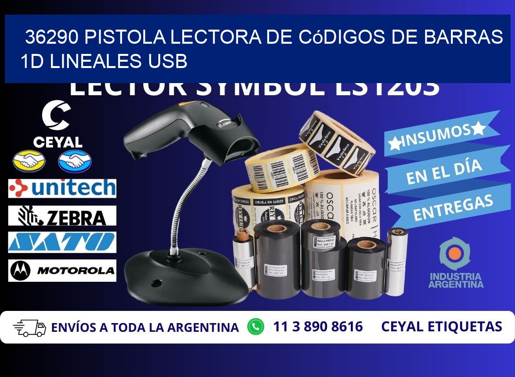 36290 Pistola Lectora De Códigos De Barras 1d Lineales Usb