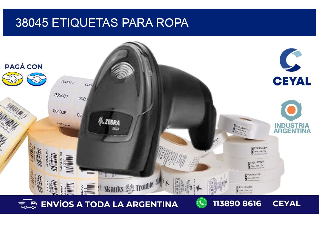 38045 etiquetas para ropa