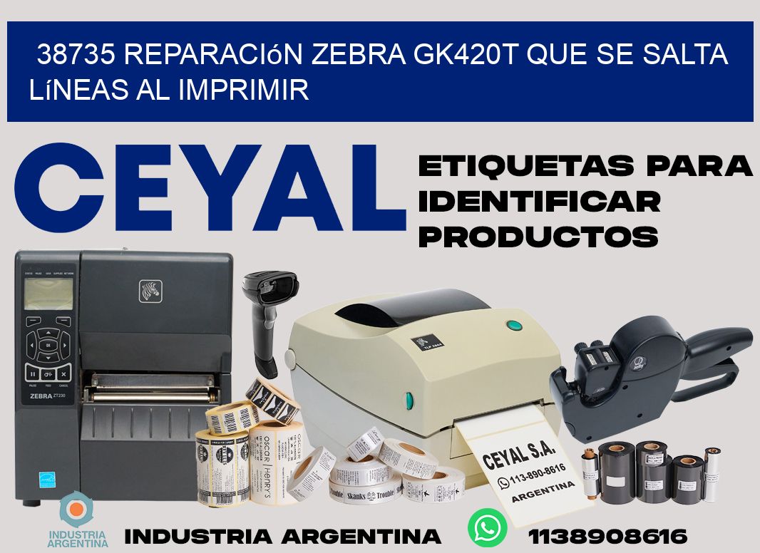 38735 reparación zebra gk420t que se salta líneas al imprimir