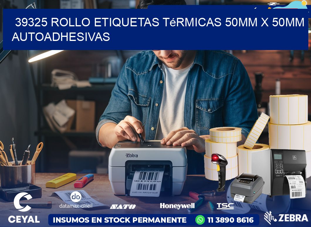 39325 Rollo Etiquetas Térmicas 50mm X 50mm Autoadhesivas