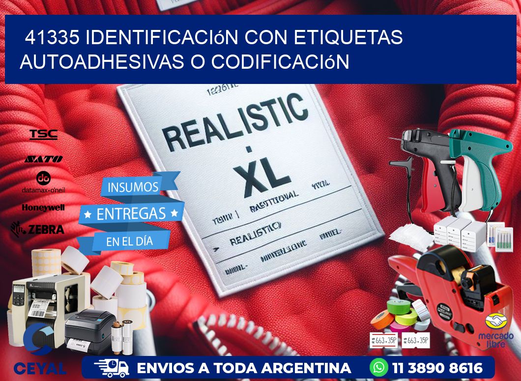 41335 identificación con etiquetas autoadhesivas o codificación