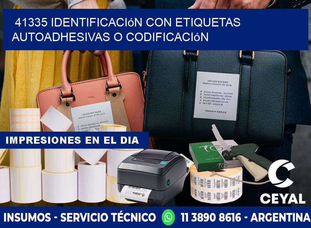 41335 identificación con etiquetas autoadhesivas o codificación