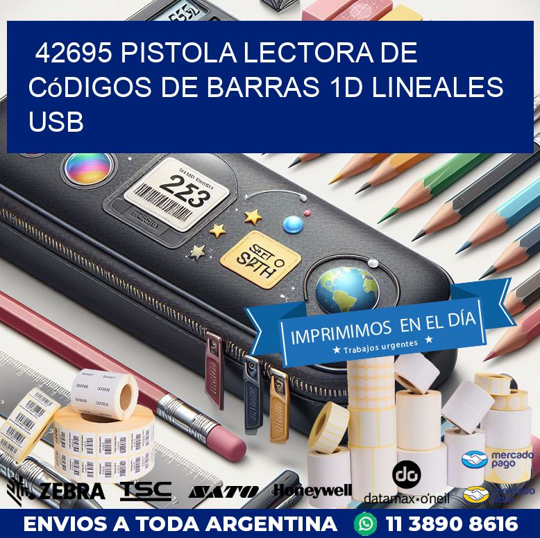 42695 Pistola Lectora De Códigos De Barras 1d Lineales Usb