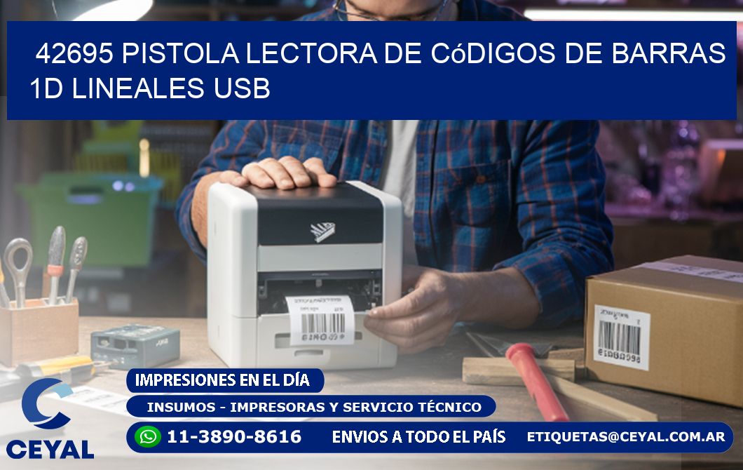 42695 Pistola Lectora De Códigos De Barras 1d Lineales Usb