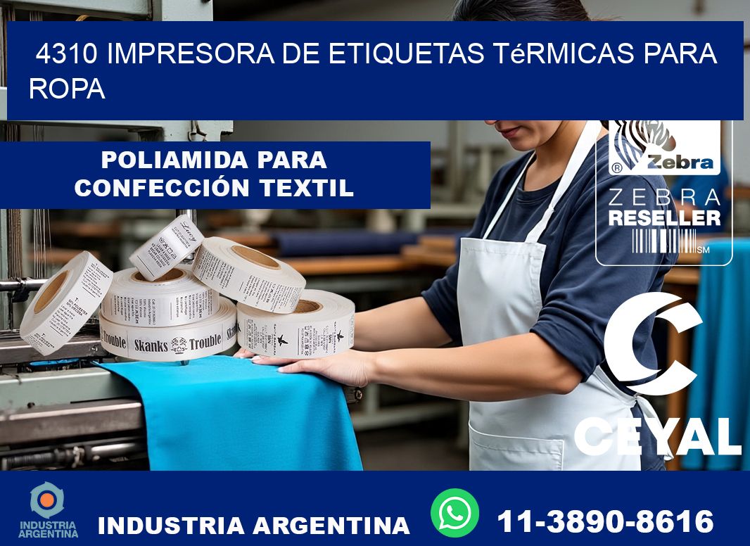 4310 impresora de etiquetas térmicas para ropa