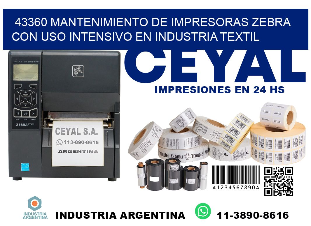 43360 mantenimiento de impresoras zebra con uso intensivo en industria textil