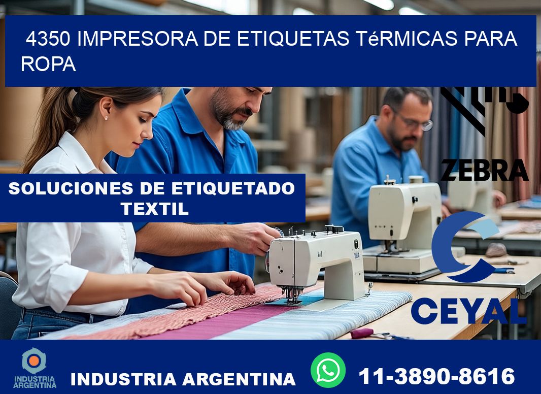 4350 impresora de etiquetas térmicas para ropa