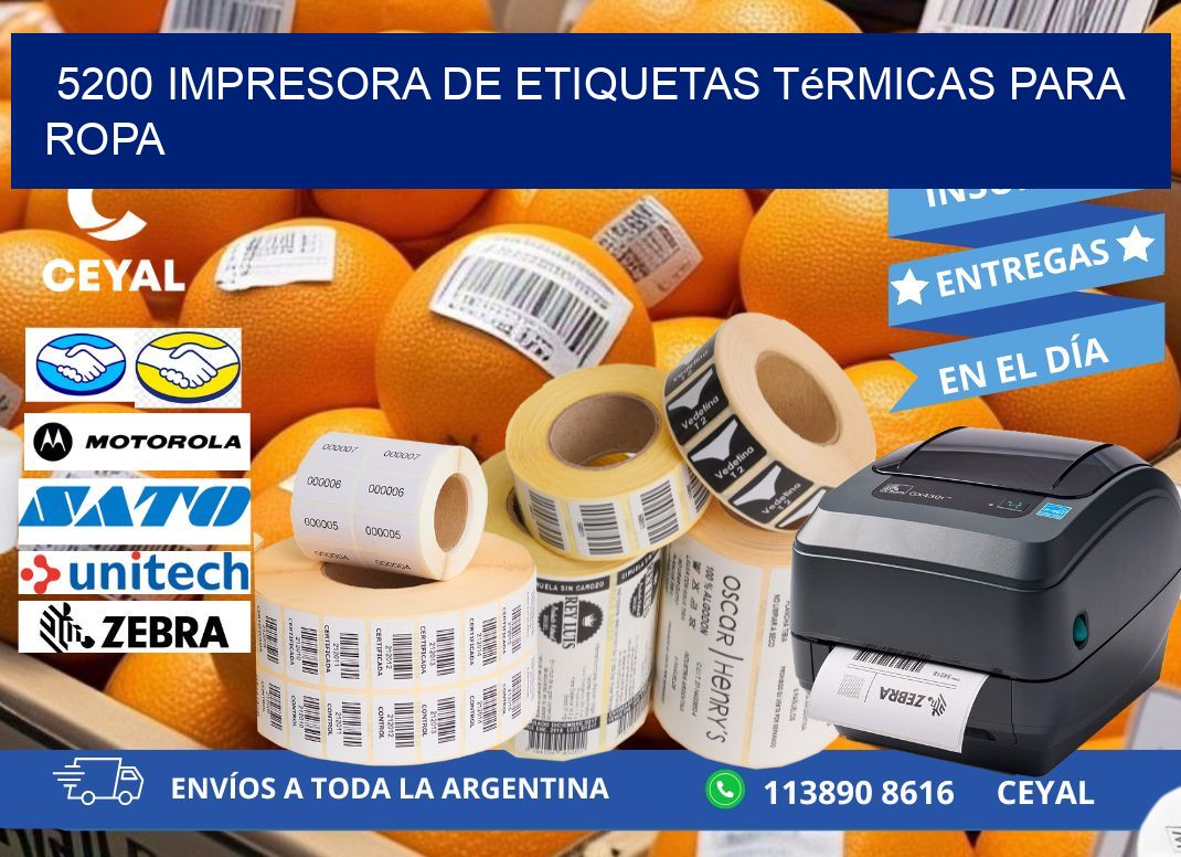 5200 impresora de etiquetas térmicas para ropa