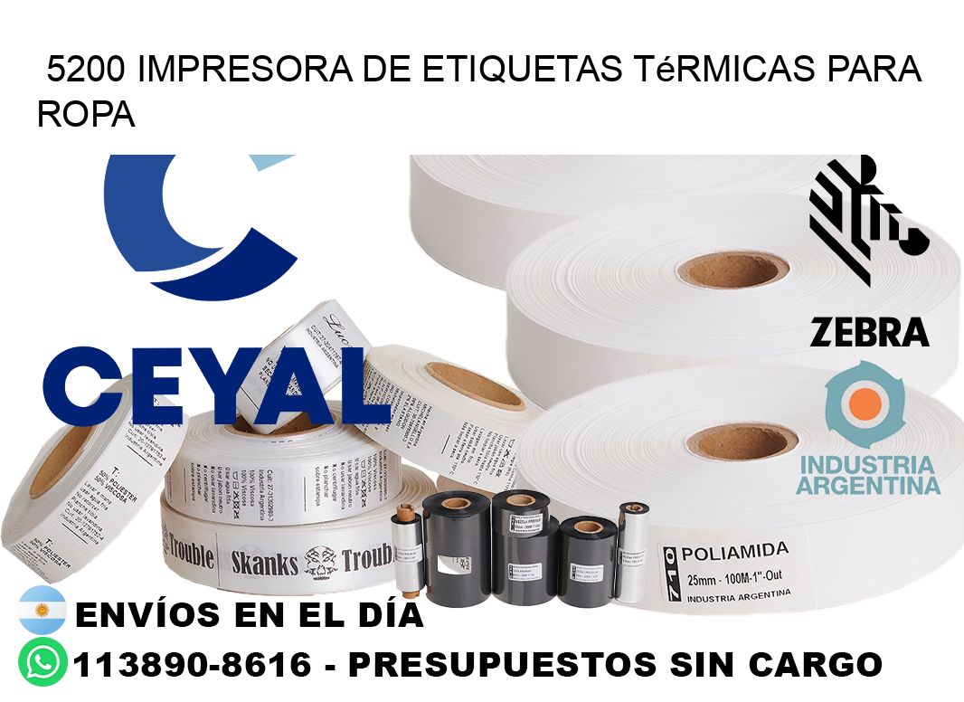 5200 impresora de etiquetas térmicas para ropa