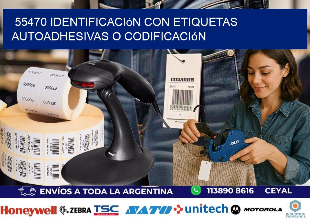 55470 identificación con etiquetas autoadhesivas o codificación