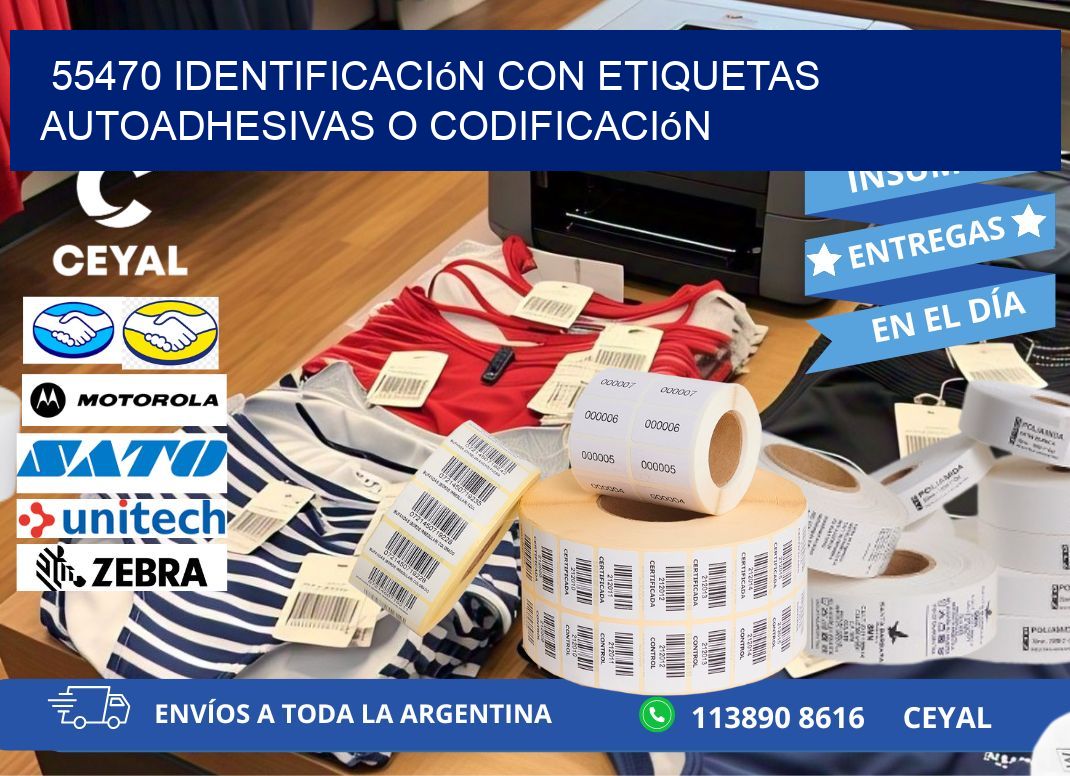 55470 identificación con etiquetas autoadhesivas o codificación