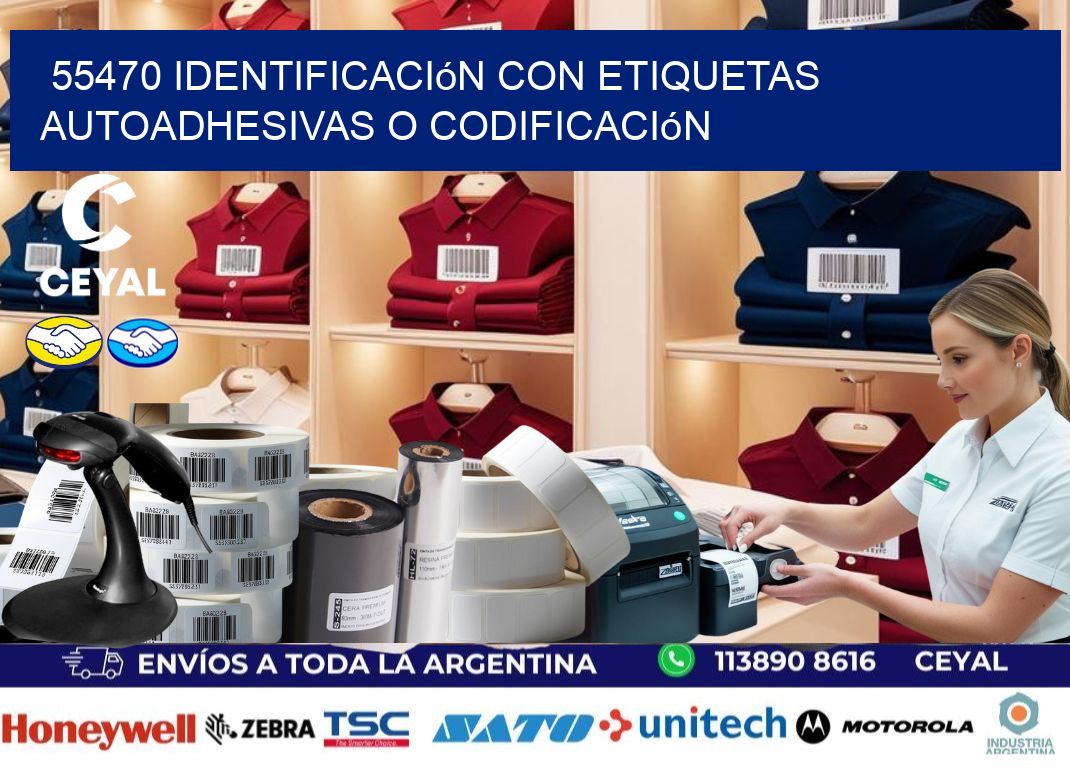 55470 identificación con etiquetas autoadhesivas o codificación