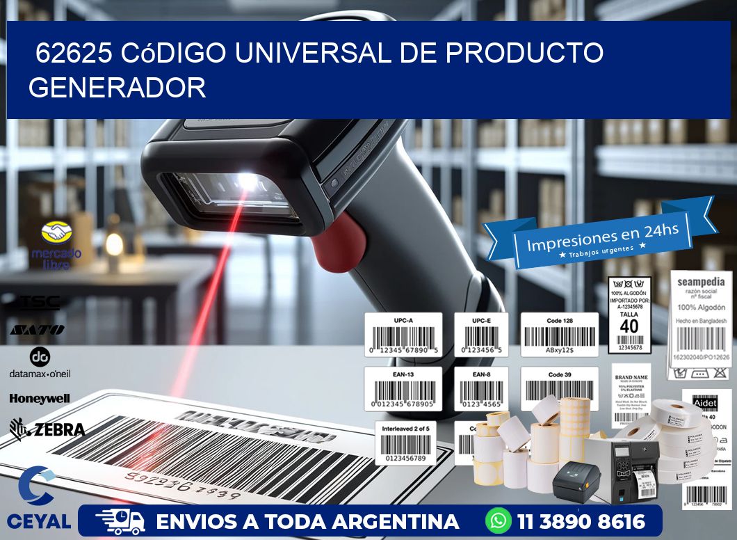 62625 Código universal de producto generador