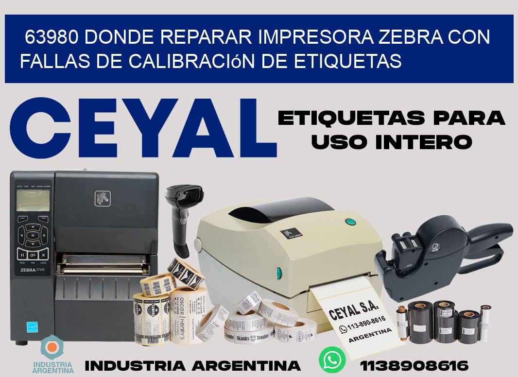 63980 donde reparar impresora zebra con fallas de calibración de etiquetas