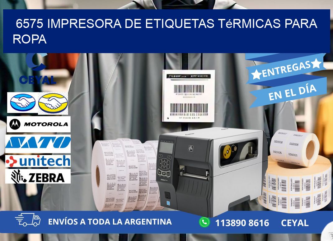 6575 impresora de etiquetas térmicas para ropa