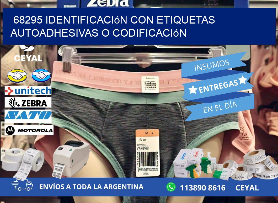 68295 identificación con etiquetas autoadhesivas o codificación