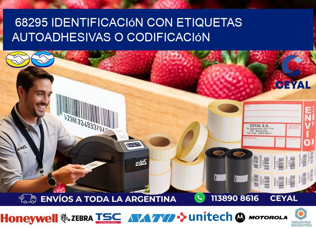 68295 identificación con etiquetas autoadhesivas o codificación